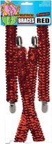 Rubies Bretels - rood glitter - unisex/volwassenen - Carnaval verkleed accessoires