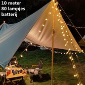 Lampe décorative pour tente de camping 10 m 80 ampoules - Forme de boule d'énergie - Guirlande lumineuse de décoration de Noël - Lumière chaude