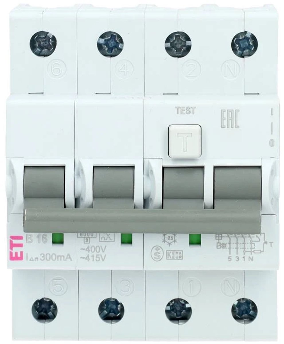 ETI aardlekautomaat 3-polig+nul 16A B-kar 300mA (431000183)
