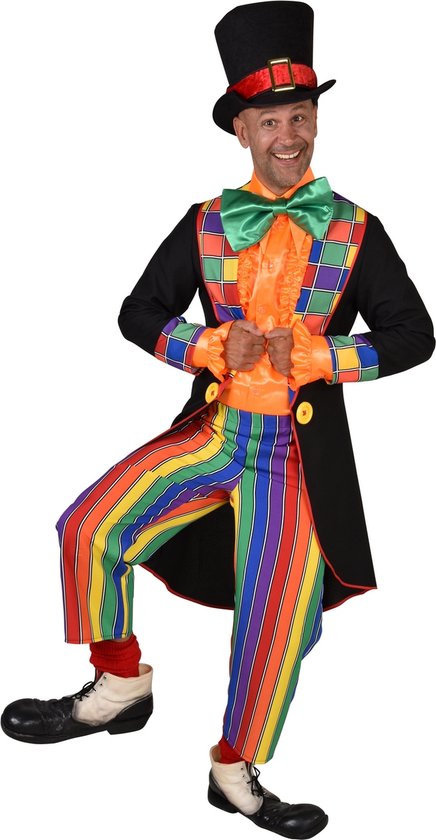 Kostuum Clown Heren August - Maat 2XL/3XL