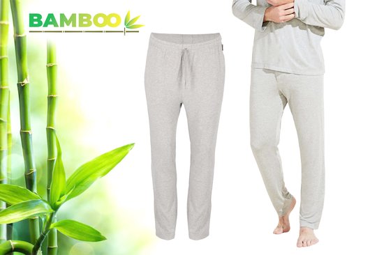 Pantalon de pyjama en Bamboe pour hommes - Grijs - Taille XXL - Pyjamas hommes Adultes - Pantalons de salon Pyjamas hommes adultes