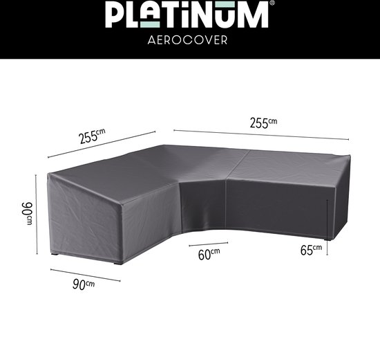 AeroCover loungesethoes hoekset trapeze 255x255x90xh65/90 - antraciet