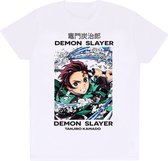 T-Shirt met Korte Mouwen Demon Slayer Whirlpool Wit Uniseks - L