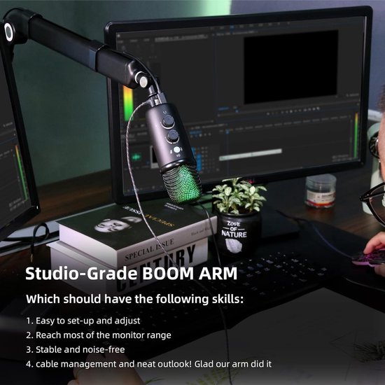 Geekria for Creators Mikrofoonarm – compatibel met Shure MV7