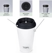 TOPL TPL12OW Gobelet isotherme - Acier inoxydable - Avec couvercle intelligent - 354 ML - Wit