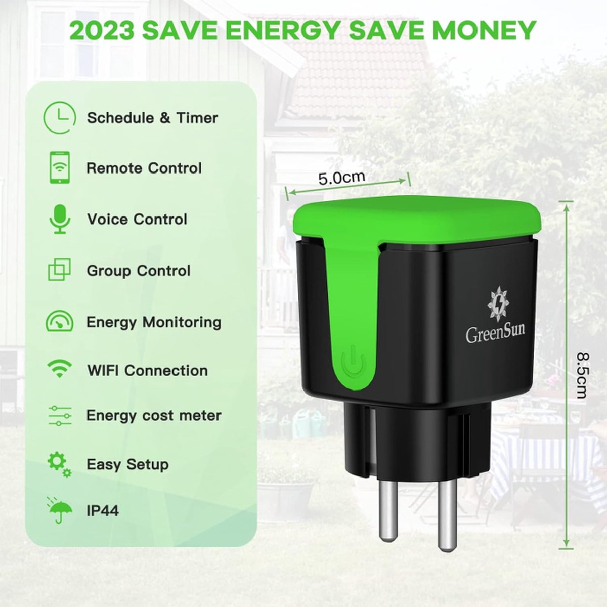GreenSun Wifi Stopcontact, Outdoor, Timer, Buiten, Stroommeter Voor Stroommeter Smart Stopcontact Met Stroommeting 687348805