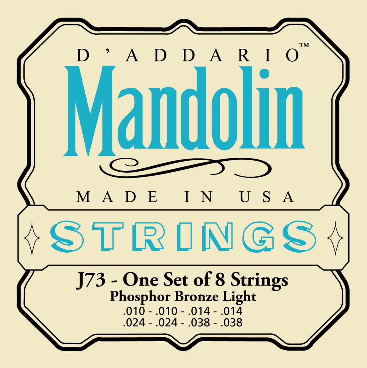 D'Addario J73 Phosphor Bronze Light Mandolin Strings 10-38