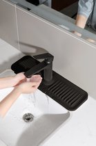 Waterval Siliconen Mat voor Keukenkraan – Anti lek tray Keuken Badkamer - Wastafel Splash Bescherming - Zwart 37cm