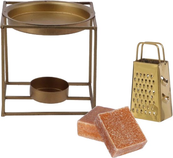 Amberblokjes/geurblokjes cadeauset - amber geur - inclusief geurbrander en mini rasp
