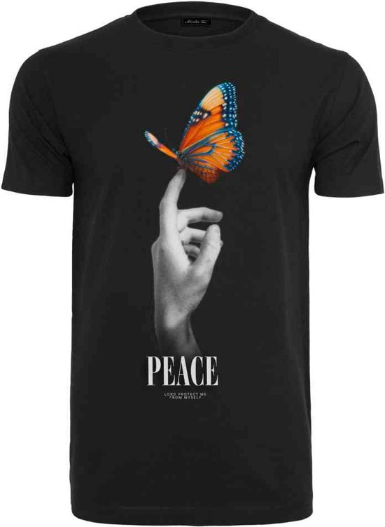 Mister Tee - Peace Butterfly Heren T-shirt - 3XL - Zwart