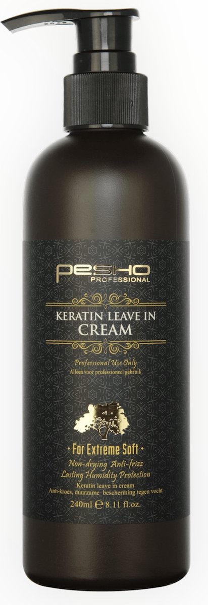 Keratin leave in cream- PESHO PROFESSIONAL- for extreme soft - voor krullend en kroeshaar en steil haar - arganolie cream