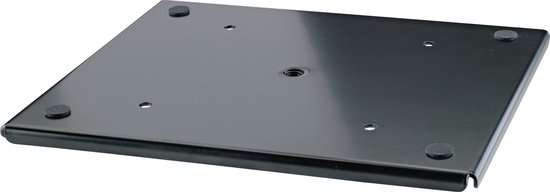 K&M 26749 Monitorplatte M – Schwarze Stahlablage Für Abhörmonitore, Mit Gummipads, Für Universalhalter