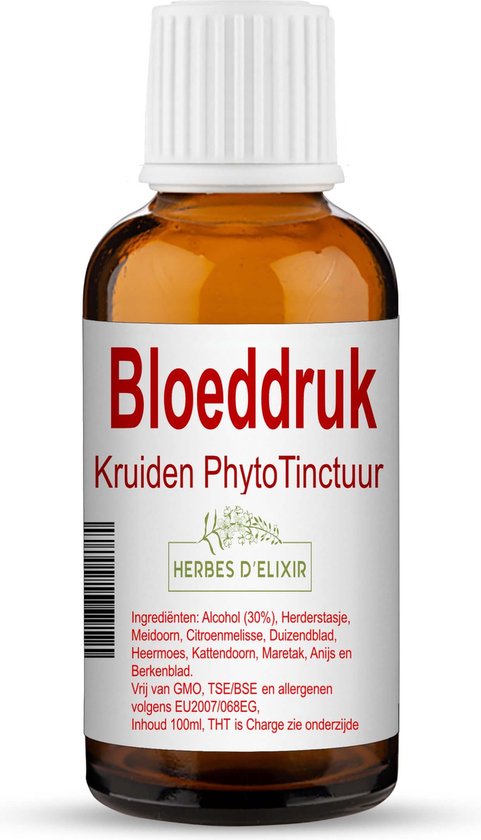 Foto: Herbes d elixir bloeddruk ondersteunend tinctuur 100 ml natuurlijke ingredi nten