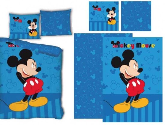 Couette Mickey Mouse - simple avec 1 taie d'oreiller - dekbedovertrek Mickey Mouse - 140 x 200 cm.