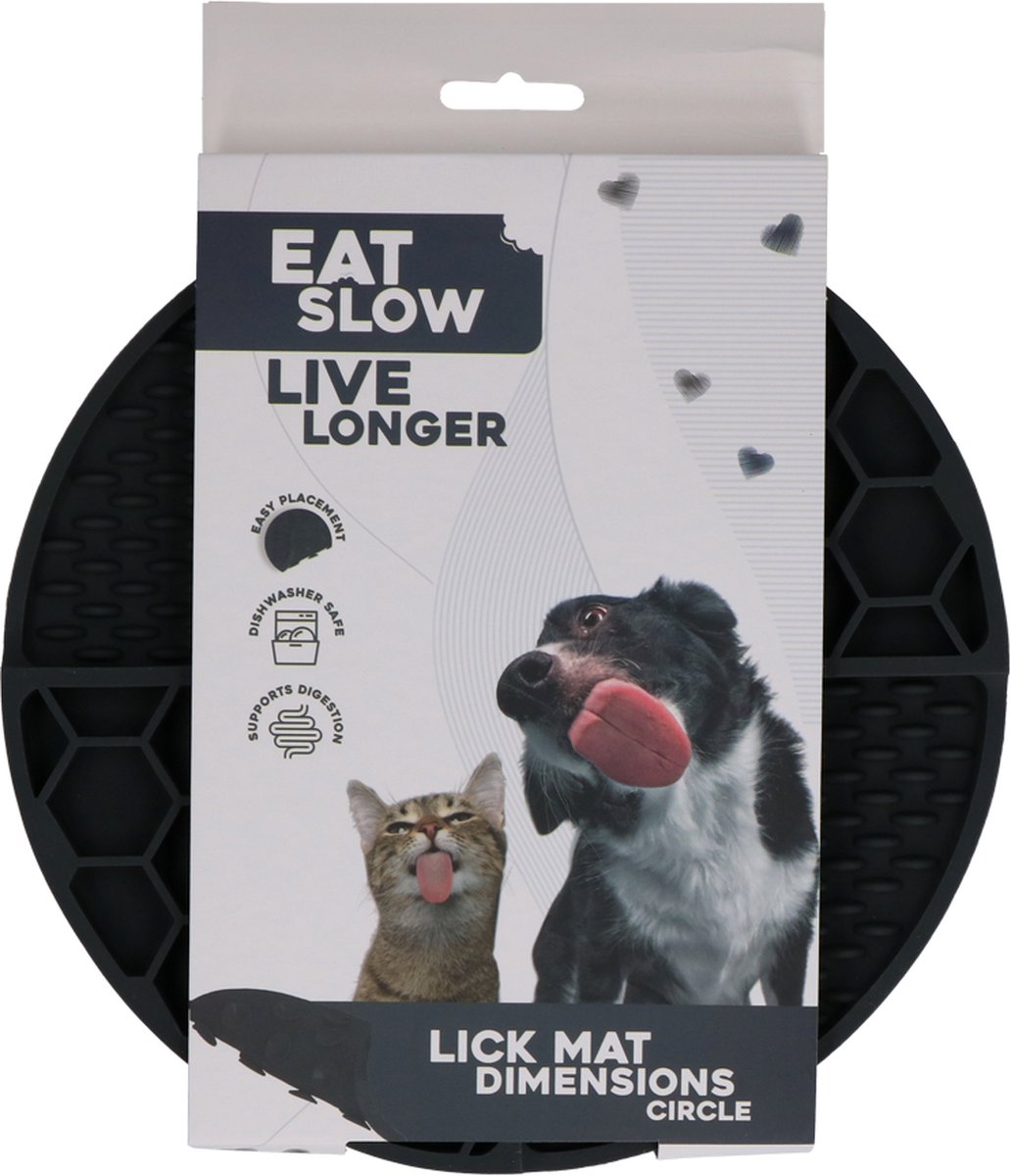 Bol.com Eat Slow Live Longer Likmat Cirkel – Ø21 cm – Snuffelmat – Anti-schrok Mat – Slowfeeder – Afleiding – Honden en Katten -... aanbieding