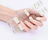 Gel Nail Wraps – Gel Nagel Wraps – Gel Nail Stickers – Gel Nagel Folie - UV lamp – White Gold Glitter