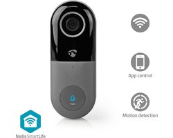 Nedis SmartLife Video Deurbel – Full HD 1080p – Zonder Abonnement – IP54 – Bewegingssensor – Nachtzicht – Zwart