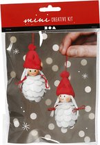 Creative mini kit Hangende Kerst Meisjes - hoogte 8 cm