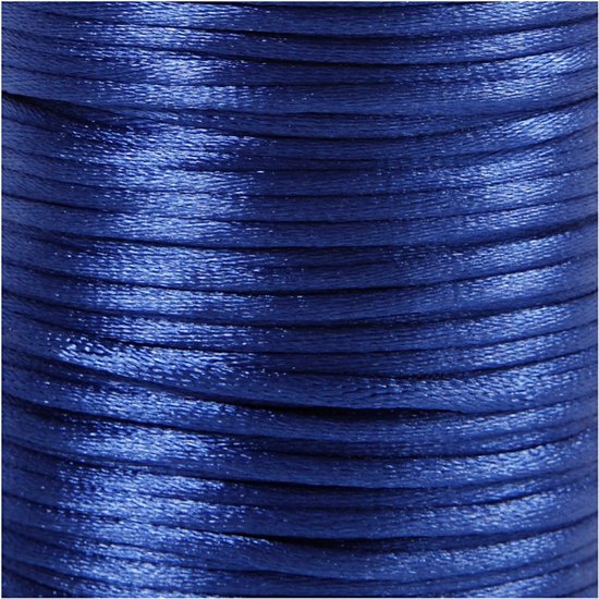 Cordon satin, épaisseur 2 mm, bleu foncé, 50m