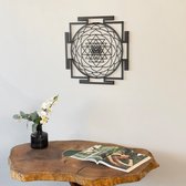Colorfullworlds - Sri Yantra Metaal Wandbord - Muurdecoratie - Metaal Wanddecoratie - Wall Art - Housewarming Cadeau - Zwart- 47x47 CM