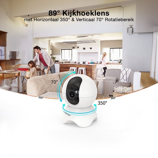 Foscam X5 - Beveiligingscamera's - 5 MP - Pan&tilt - Binnencamera - Babyfoon - Persoonsdetectie - Zwart van Foscam — afbeelding 4