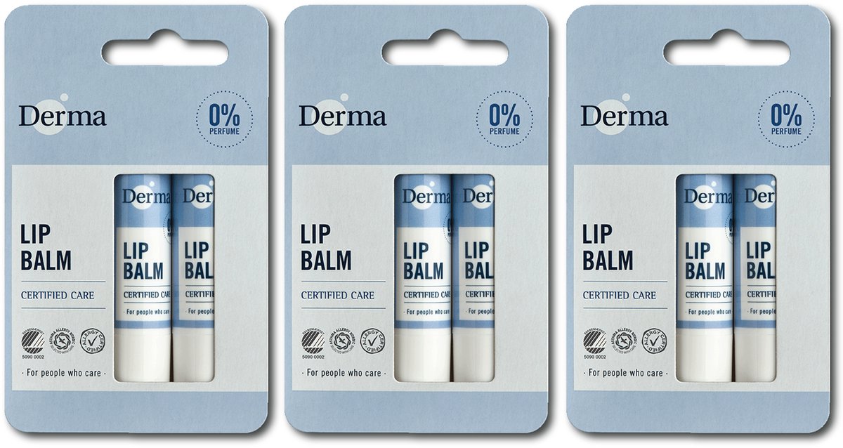 Derma Family Lippenbalsem - 3 x 2-pack - Parfumvrij