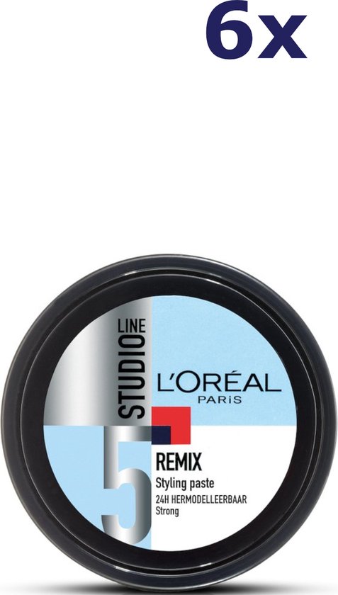 L'Oréal Paris Studio Line Remix - Styling Paste Sterke Fixatie - 6 x 150 ml - Voordeelverpakking