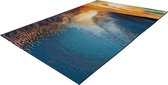 Lalee Summer - Vloerkleed - Outdoor indoor- Buitengebruik - Flatwave - tuin -sunset kleed - strand Tapijt - rotsen Karpet - 120x170 cm- blauw tera