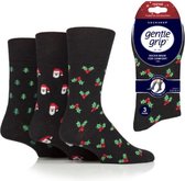 Kerst Diabetes sokken - Kerstsokken zonder knellend boord - set van 3 stuks - maat 39 / 45