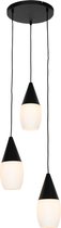 QAZQA drop - Lampe suspendue moderne - 3 lumières - Ø 39,6 cm - Wit - Salon | Chambre à coucher | Cuisine