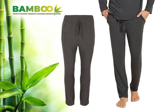 Pantalon de pyjama en Bamboe pour hommes - Anthracite - Taille XL - Pyjamas hommes Adultes - Pantalons de salon Pyjamas hommes adultes