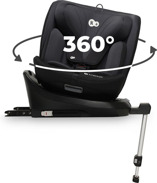 Kinderkraft I-360 I-SIZE Autostoel – 40-150 cm – Met Isofix – Groep 0/1/2/3 – Tot 12 Jaar – Zwart