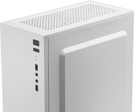 Computer Behuizing MC100 - Computerkast Met RGB Ventilator - Desktop PC Case Voor ATX, Micro-ATX en Mini-ITX - Wit - GUTEC