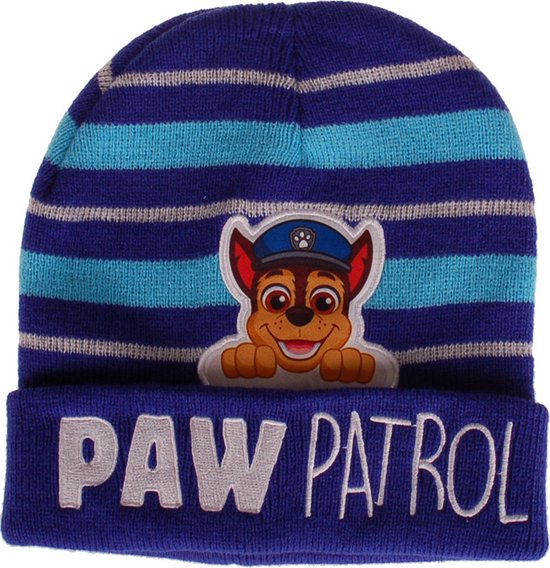 Muts Paw Patrol Chase - Blauw Gestreept - Commandomuts - Omslag - Kindermaat