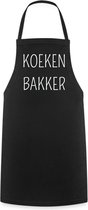 Keukenschort - Koekenbakker - Zwart - OneSize Volwassenen - Barbecueschort - Ideaal cadeau - Kookschort - BBQ - Keuken - Koken - Bakken