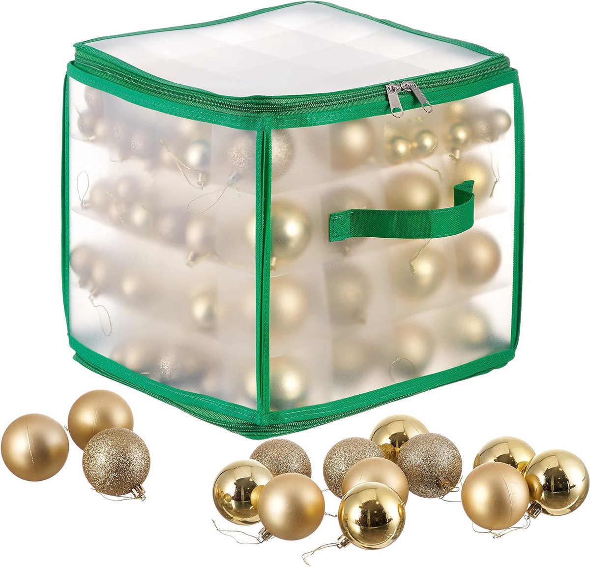 Kerstballen seizoensgebonden decoratie opbergdoos, voor 64 kerstdecoraties ballen ornamenten - perfecte opslag voor feestelijke ornamenten & accessoires