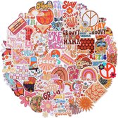 100 stuks esthetische stickers schattige hippie stickers voor volwassen tieners kinderen, waterdichte vinyl stickers stickers preppy stickers voor waterfles, grappige laptop, muur, telefoon