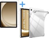 Hoes geschikt voor Samsung Galaxy Tab A9 Plus Tablet hoes - Arara Shockproof Case & screenprotector gehard glas - Transparant