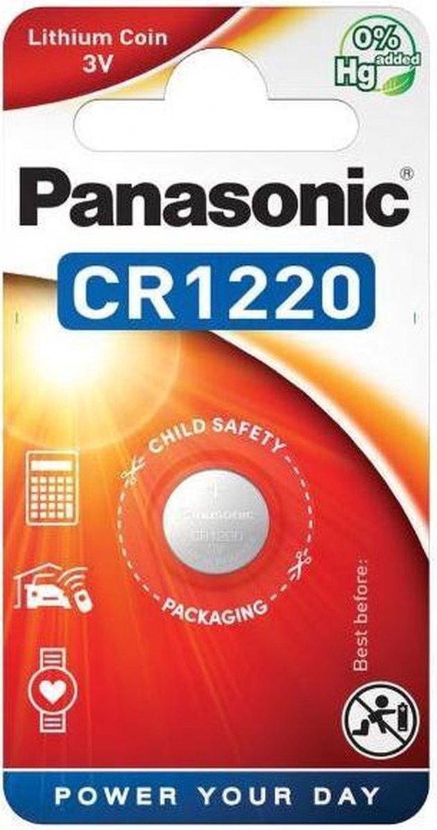 Panasonic CR1220 Lithium 3V Lithium Batterij Knoopcel 12 stuks