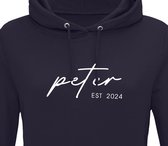 Hoodie heren met capuchon - Sweater heren capuchon - Peter cadeau - Cadeau peter - Cadeau voor peter - Peter est 2024 - Navy XL