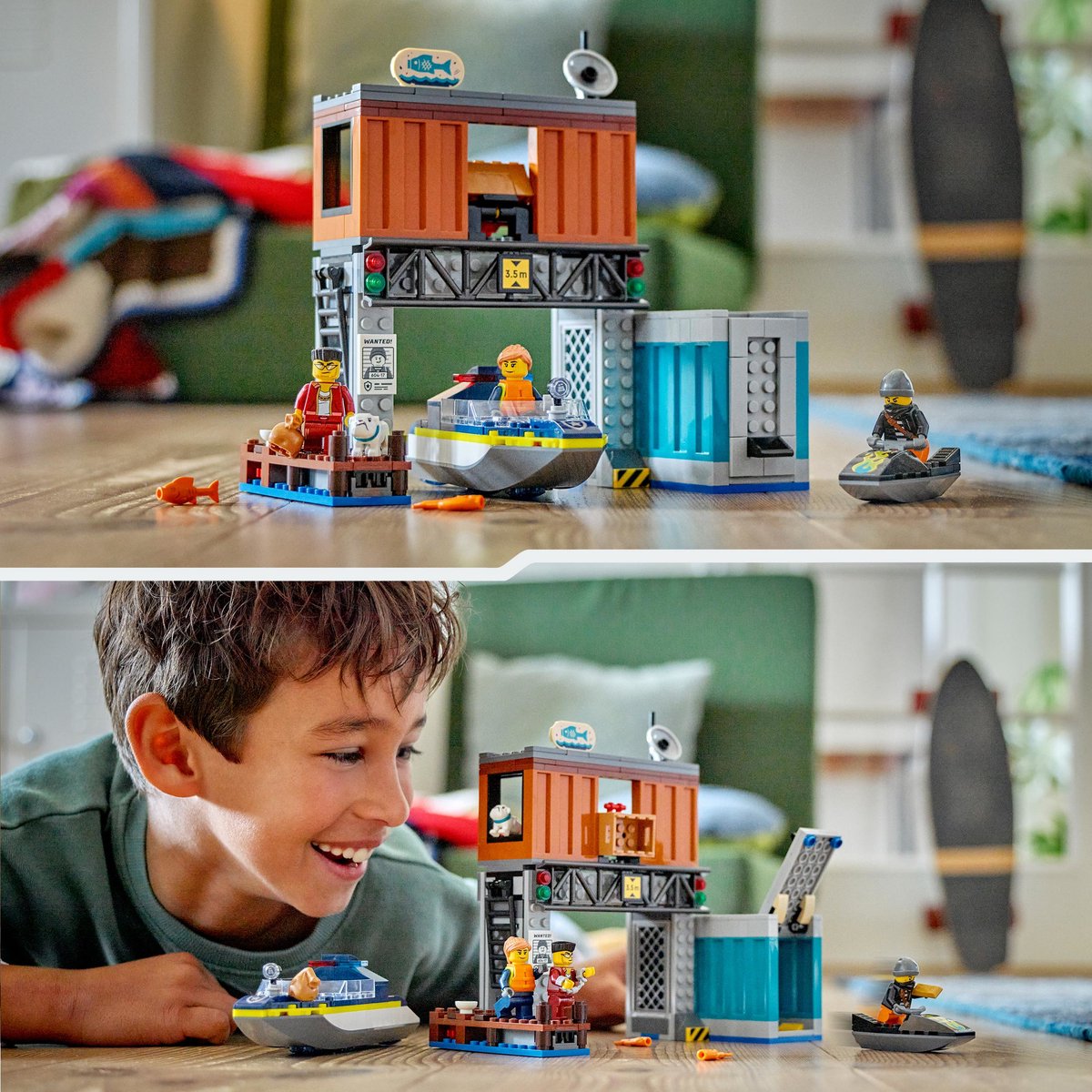 LEGO 60417 City - Politiespeedboot en boevenschuilplaats — afbeelding 2