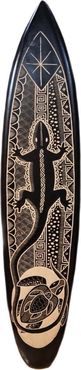 Gecko - Surfplank Surfboard - Decoratie - 150cm Hand Gravure