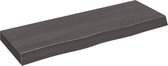 vidaXL - Wastafelblad - 80x30x(2-6) - cm - behandeld - massief - hout - donkerbruin