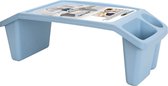 Bedtafel - kunststof - lichtblauw - L60 x B30 x H21 cm - dienblad