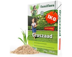 Famiflora graszaad 1kg tot 50m² - Speel & Sport - voor aanleg nieuw gazon - 1kg tot 50m²