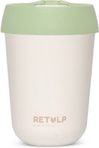 Retulp Travel Mug - Koffiebeker to go - 275 ml - Koffiemok - White & Green