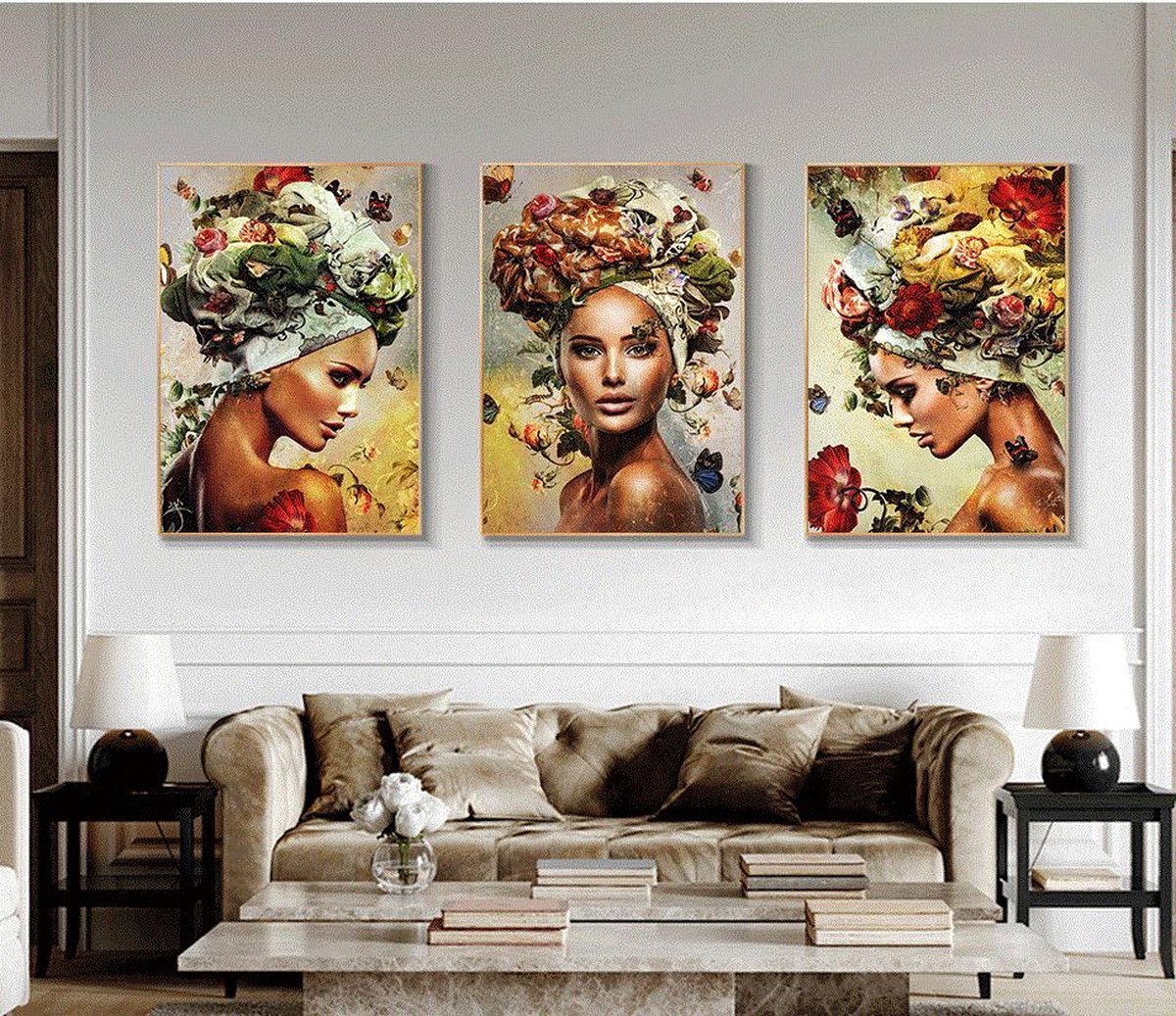 Lienz® Diamond Painting volwassenen 40x50cm – Rond – Vrouw – Bloemen – Vlinders – Pakket Volwassenen — afbeelding 4