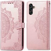 iMoshion Hoesje Geschikt voor Samsung Galaxy A25 / A24 Hoesje Met Pasjeshouder - iMoshion Mandala Bookcase - rosé goud
