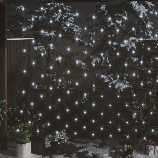 vidaXL Kerstnetverlichting 306 LED's binnen en buiten 3x3 m koudwit - vidaXL