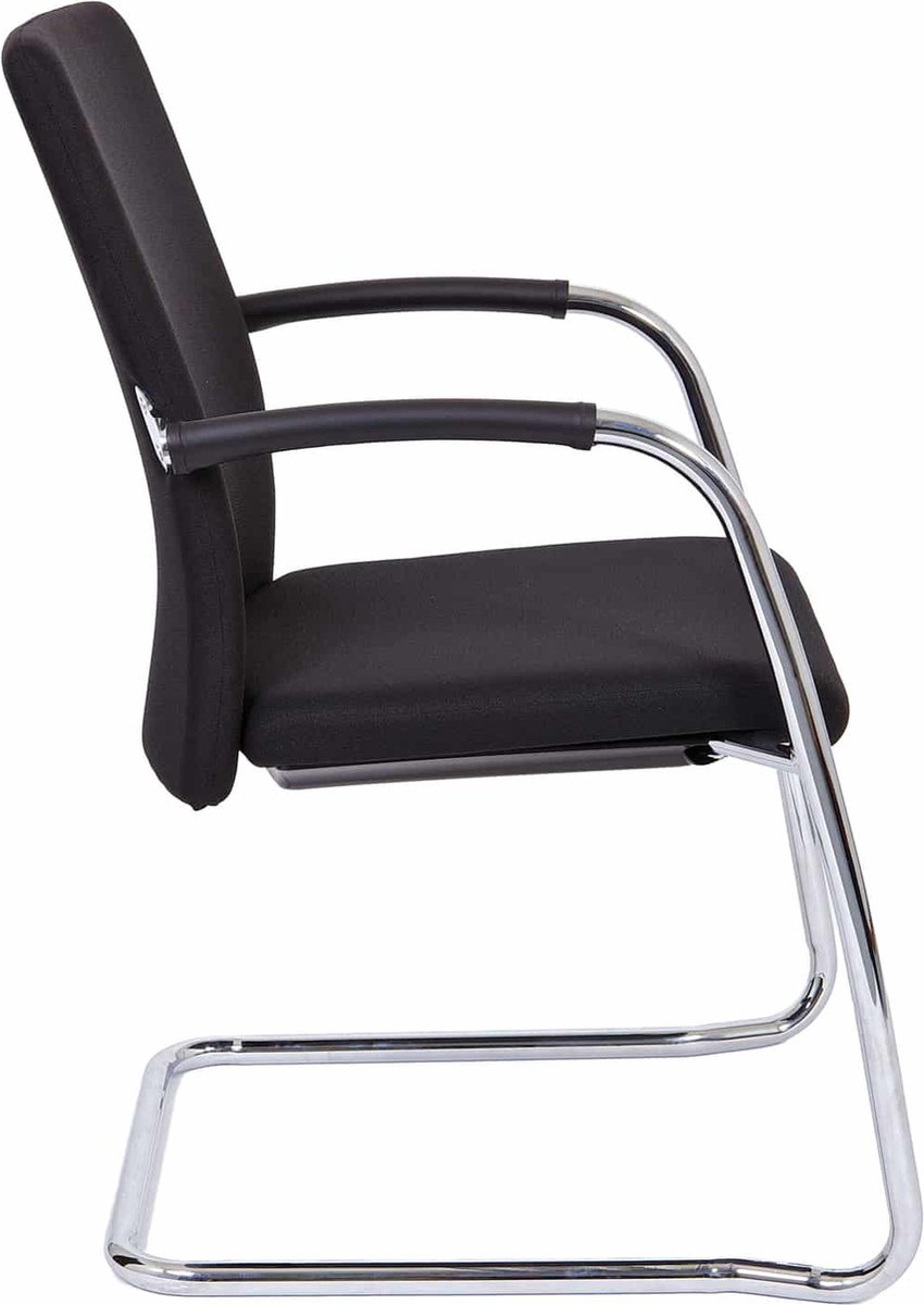 Vergaderstoel F240 met slede chrome onderstel blauw